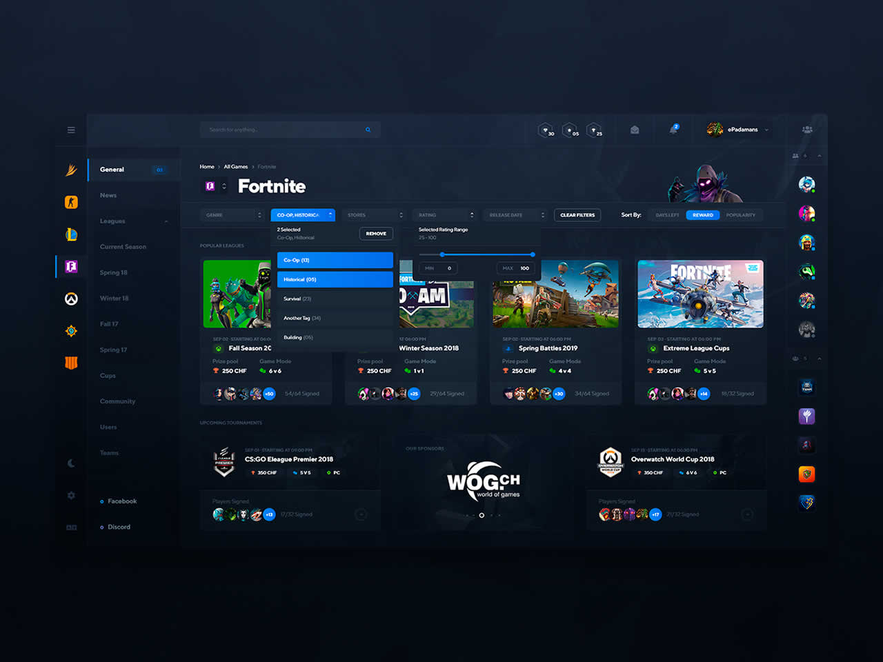 Gaming Dashboard